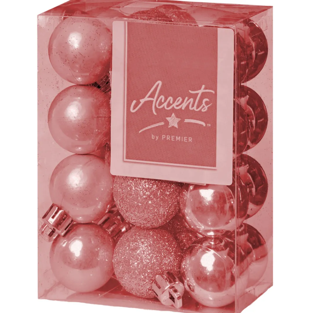 The Christmas Shop 30mm Pink Baubles| Baby'S First Christmas|Shatterproof