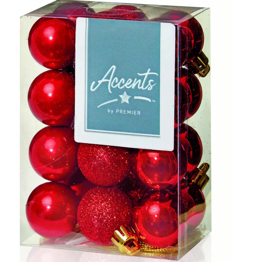 The Christmas Shop 30mm Red Baubles| Red Theme|Shatterproof