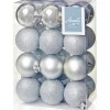 The Christmas Shop 60mm Silver Shatterproof Baubles| Silver & White Theme|Shatterproof