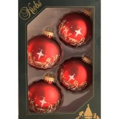 The Christmas Shop Nativity Glass Baubles (seconds)| Glass|Red Theme