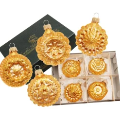 The Christmas Shop Nostalgic Gold Glass Hangers| Glass|Gold Theme