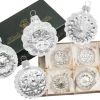 The Christmas Shop Nostalgic Silver Glass Hangers| Glass|Silver & White Theme