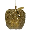 The Christmas Shop Old Gold Bead & Sequin Apple| Gold Theme