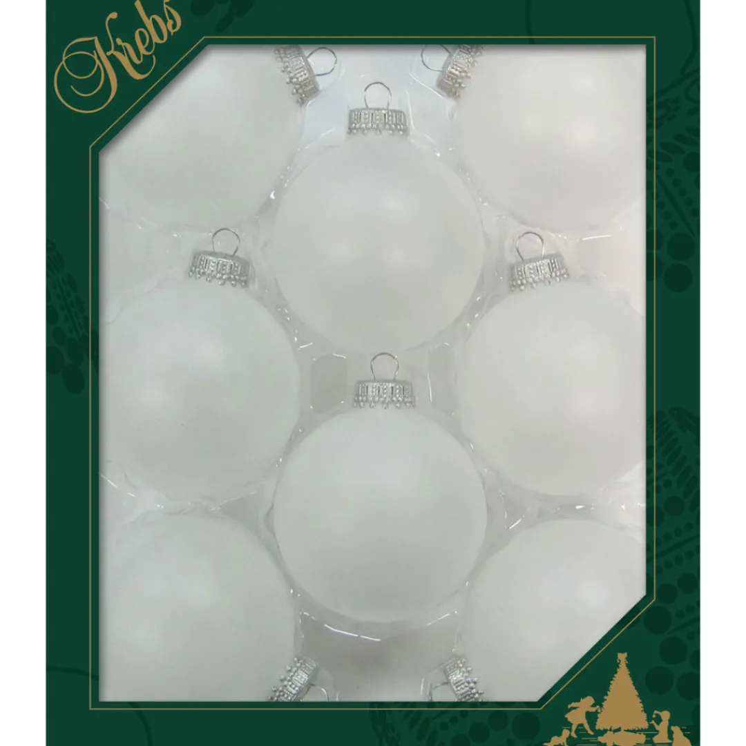 The Christmas Shop Opaque Glass Baubles| Silver & White Theme|Glass