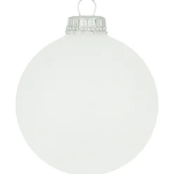 The Christmas Shop Opaque Glass Baubles| Silver & White Theme|Glass