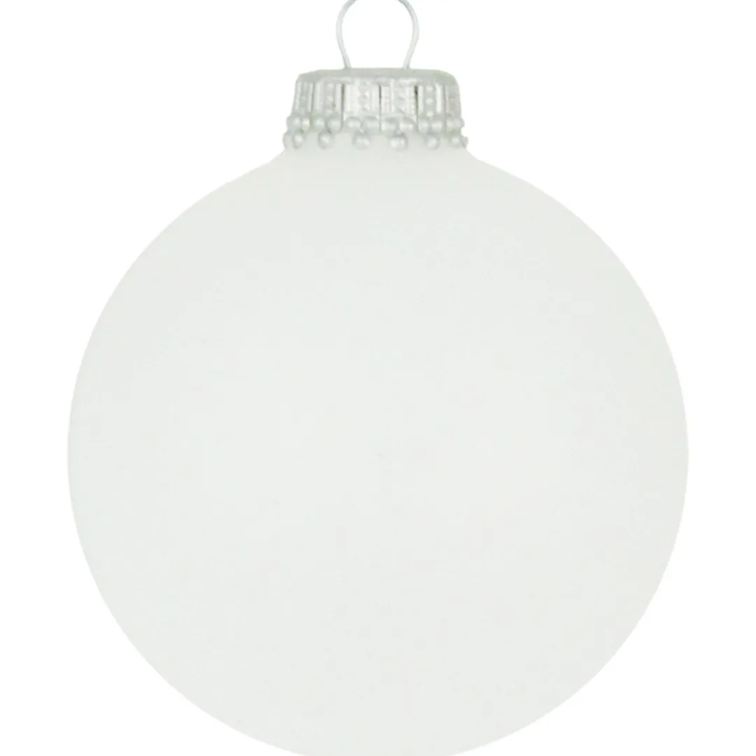 The Christmas Shop Opaque Glass Baubles| Silver & White Theme|Glass