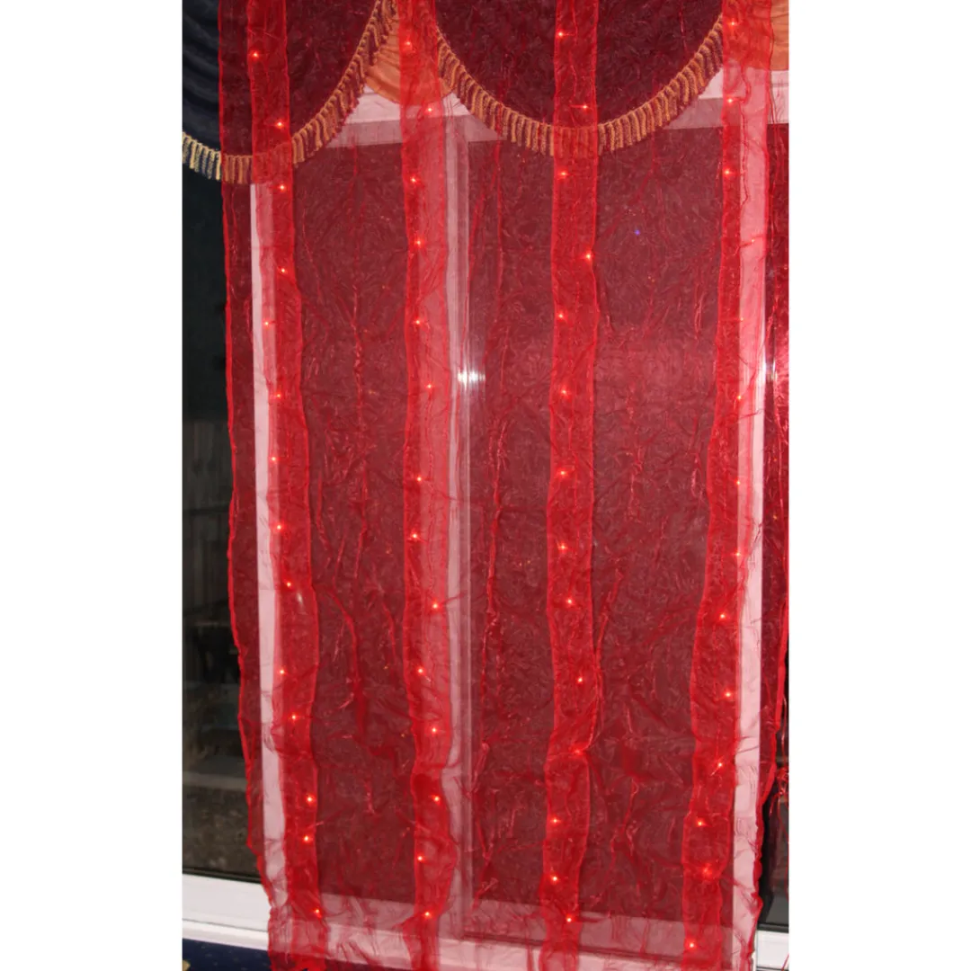 The Christmas Shop Organza Curtain With Lights| Electric Operated Lights