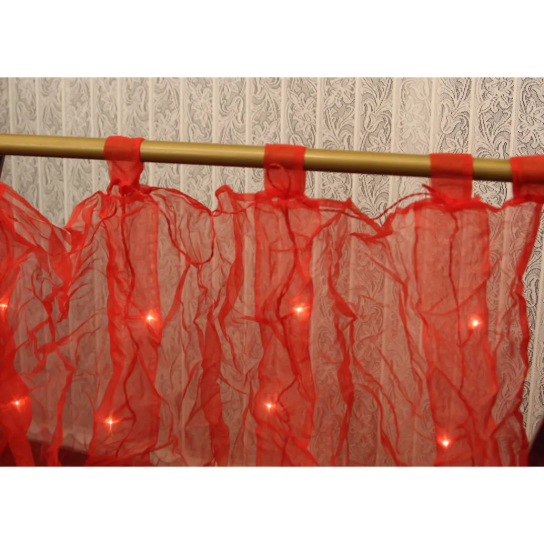 The Christmas Shop Organza Curtain With Lights| Electric Operated Lights