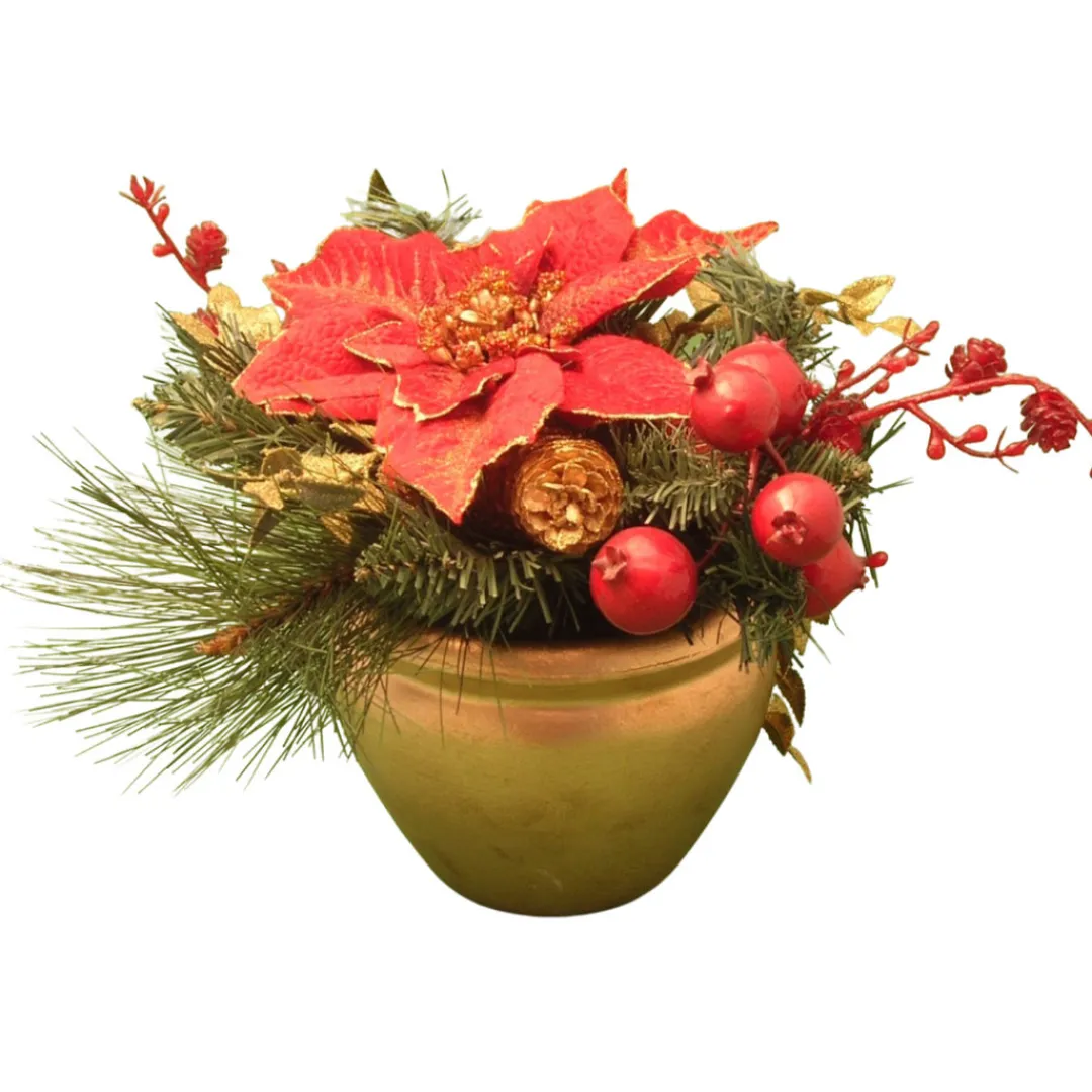 The Christmas Shop Poinsettia Arrangement| Picks & Berries