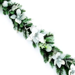 The Christmas Shop Pre Lit Silver Garland| Battery Operated Lights|Garlands