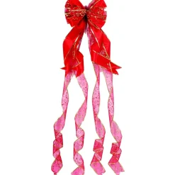 The Christmas Shop Red & Gold Treetop Bow| Treetop Stars|Red Theme