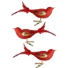 The Christmas Shop Red Glass Birds| Glass|Red Theme