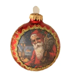 The Christmas Shop Santa Bauble| Glass|Glass