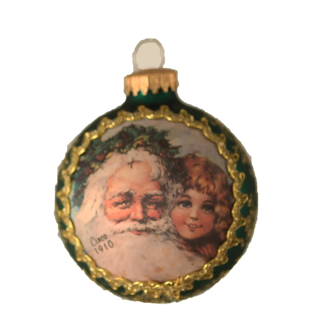 The Christmas Shop Santa Bauble| Glass|Glass