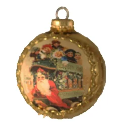 The Christmas Shop Santa Bauble| Glass|Gold Theme