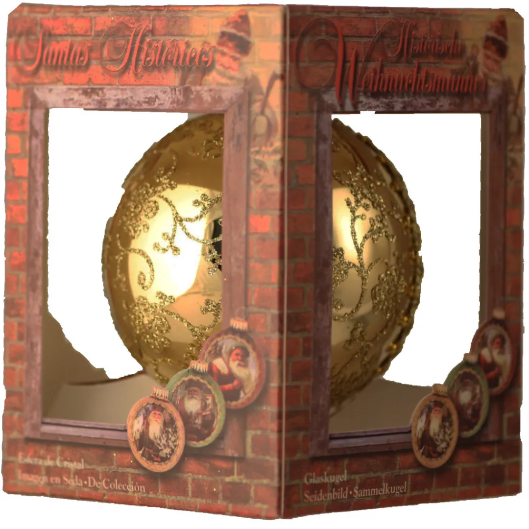 The Christmas Shop Santa Bauble| Glass|Gold Theme