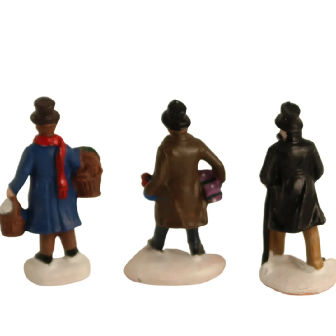 The Christmas Shop Set Of 3 Miniature Figures| Lighted Houses|Christmas Figures