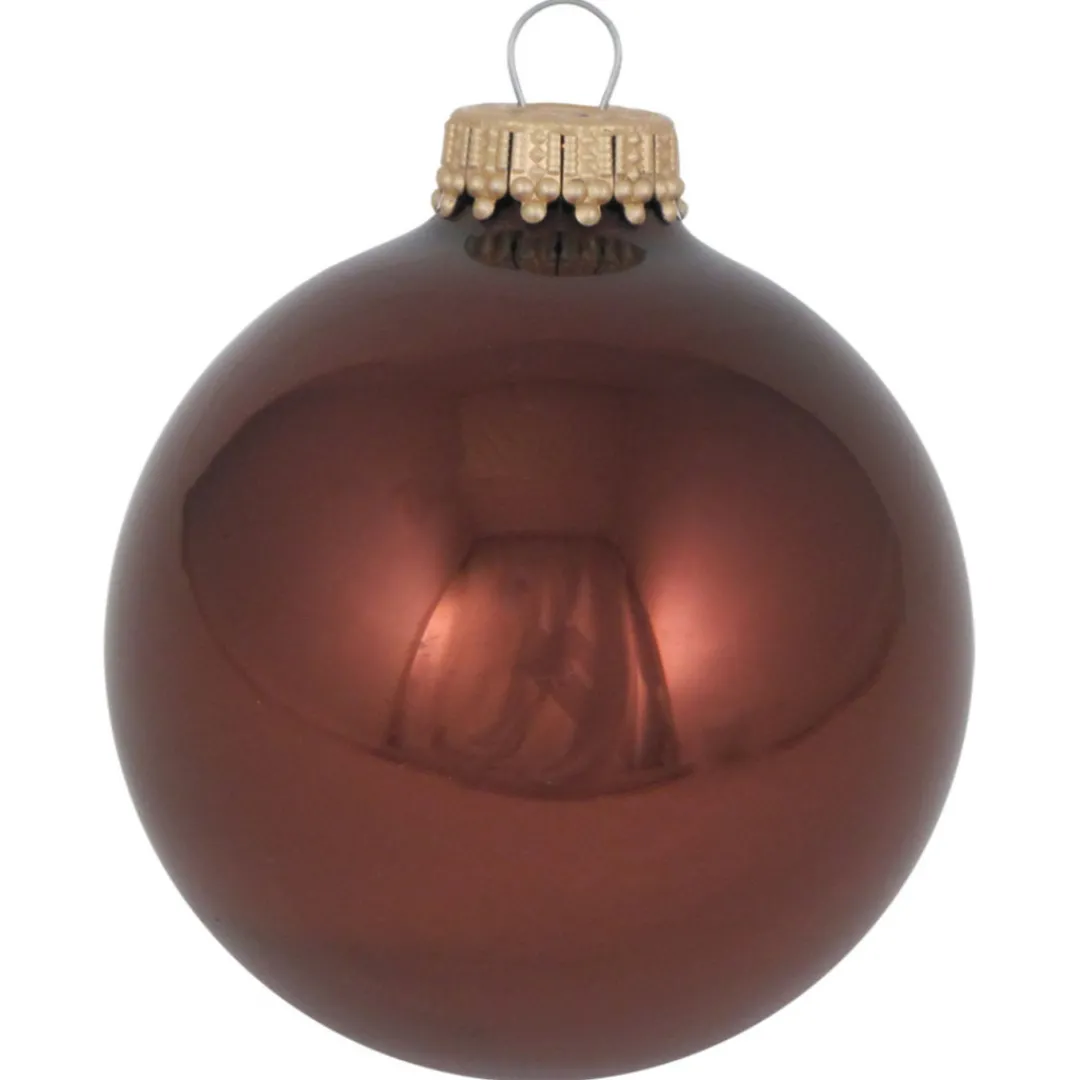 The Christmas Shop Shiny Brown Baubles| Other Colours|Glass