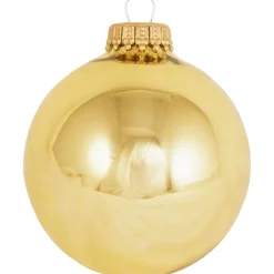 The Christmas Shop Shiny Gold Baubles| Gold Theme|Glass