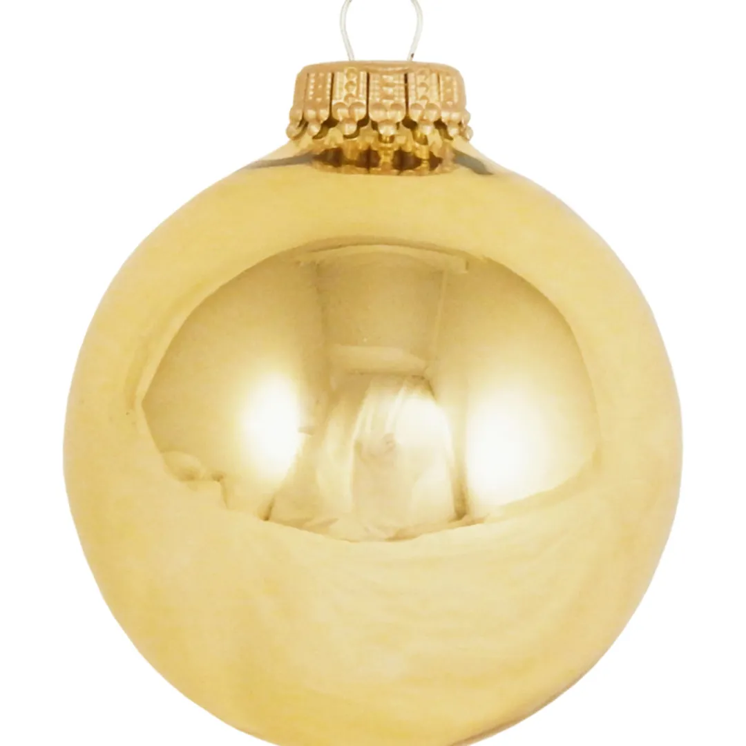 The Christmas Shop Shiny Gold Baubles| Gold Theme|Glass