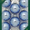 The Christmas Shop Shiny Light Blue Glass Baubles| Glass|Glass