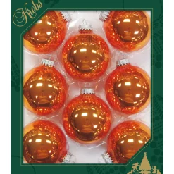 The Christmas Shop Shiny Orange Baubles| Other Colours|Glass