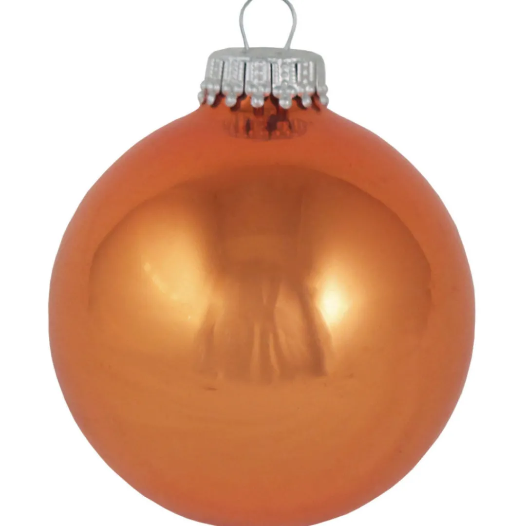 The Christmas Shop Shiny Orange Baubles| Other Colours|Glass