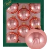 The Christmas Shop Shiny Pink Glass Baubles| Glass