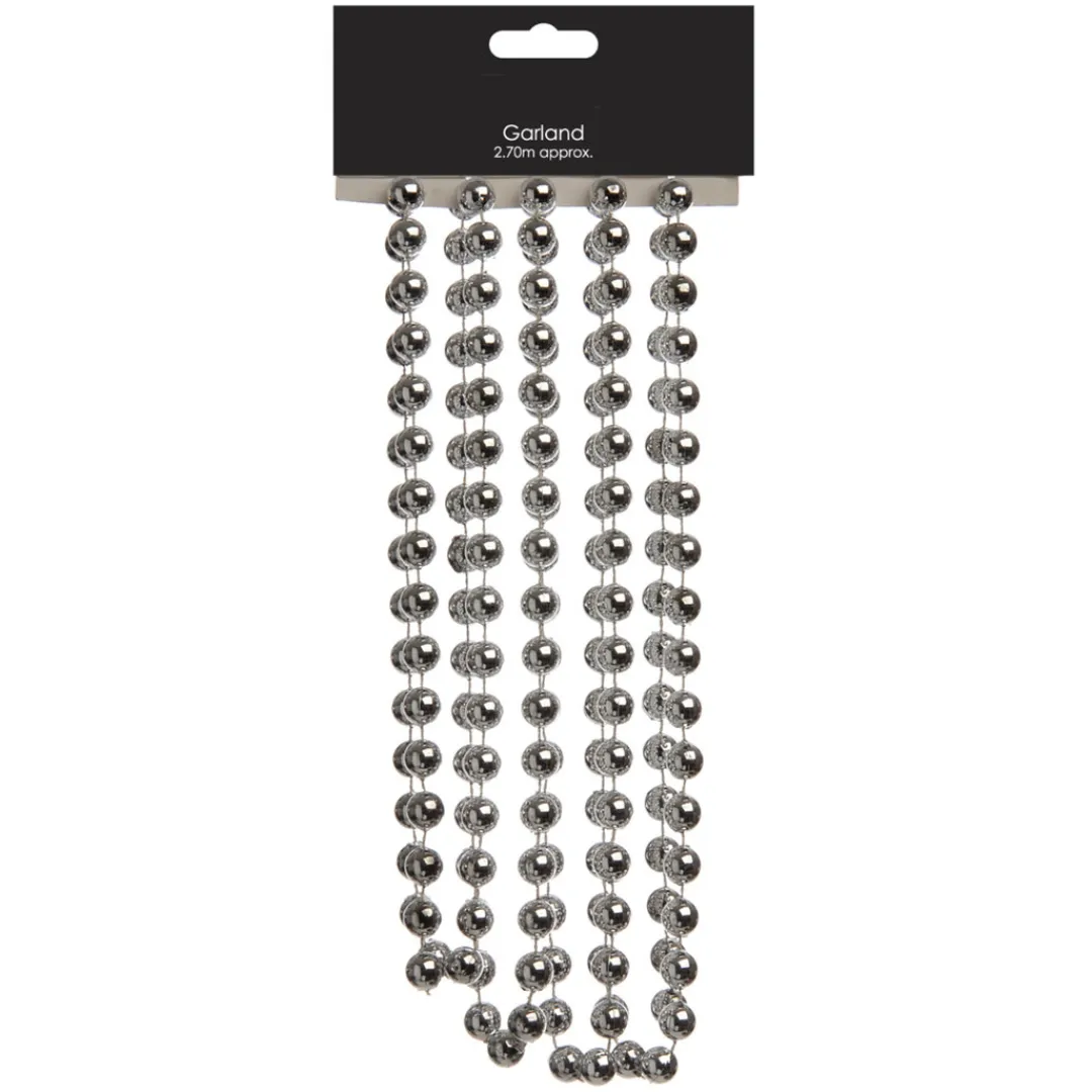 The Christmas Shop Silver Bead Garland| Garlands|Silver & White Theme