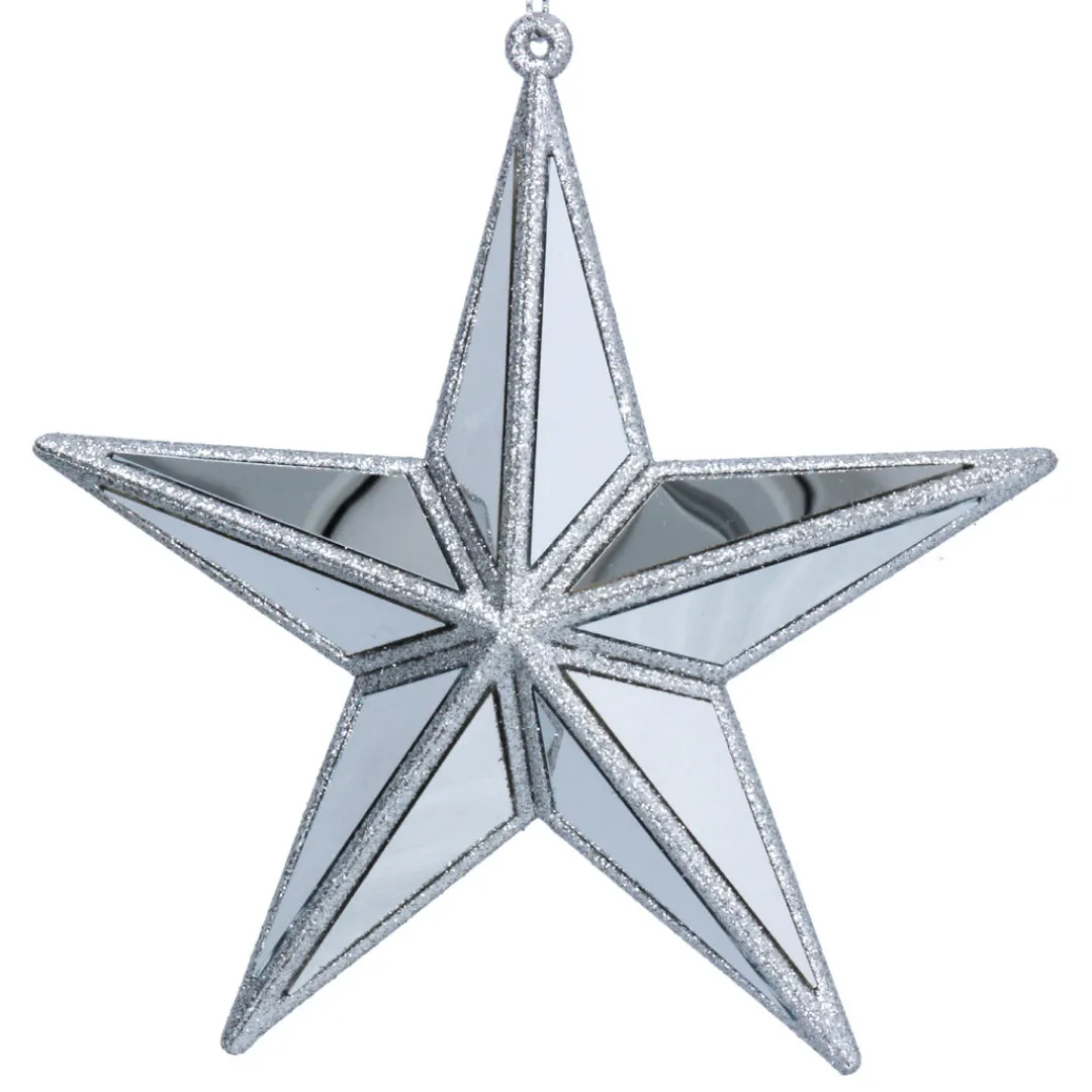 The Christmas Shop Silver Mirror Star| Silver & White Theme