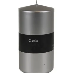 The Christmas Shop Silver Pillar Candle| Candles