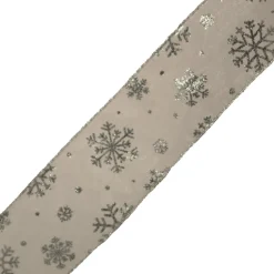 The Christmas Shop Silver Ribbon W/snowflakes| Ribbon|Silver & White Theme