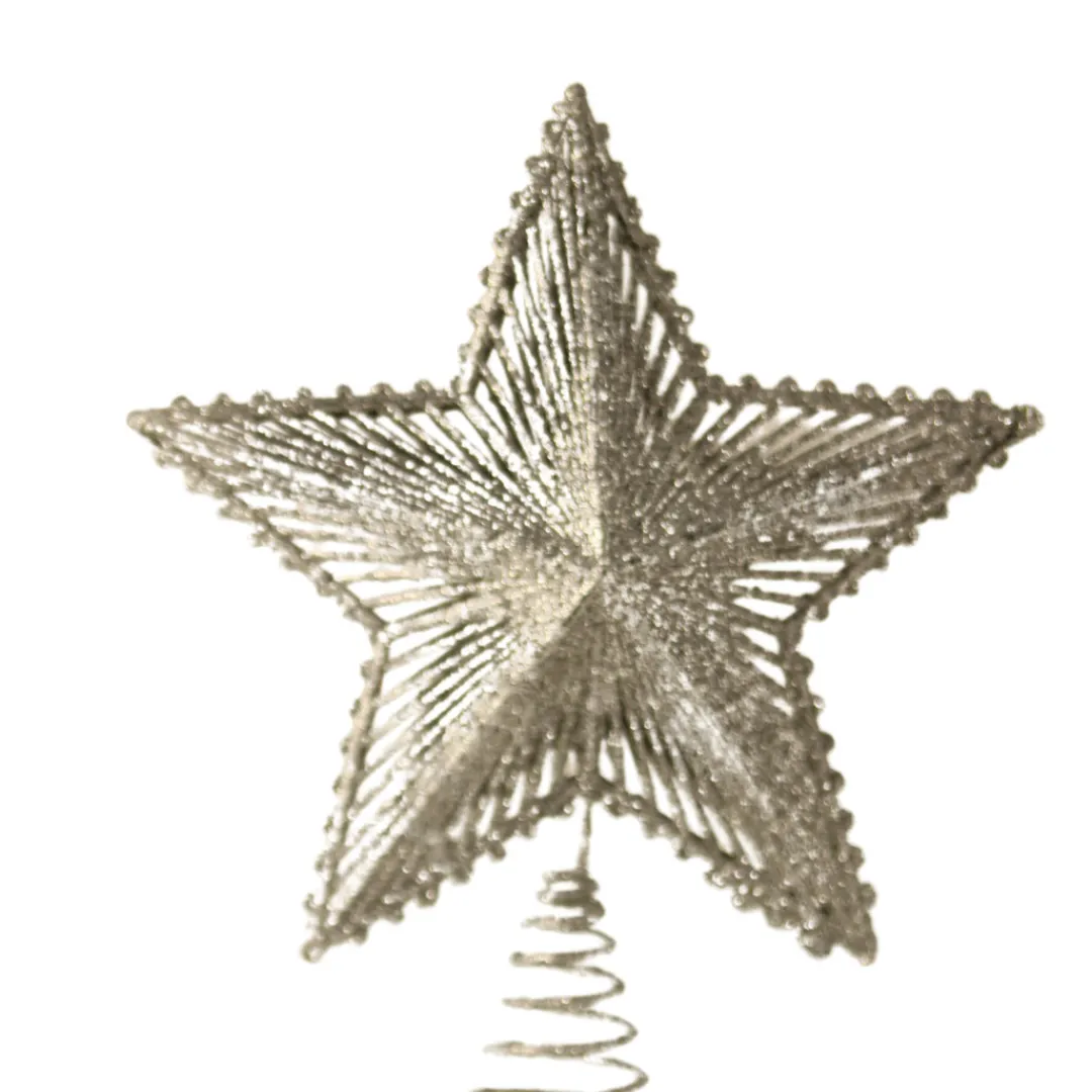 The Christmas Shop Silver Treetop Star| Treetop Stars|Silver & White Theme