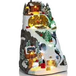 The Christmas Shop Snow Mountain Scene| Musicals|Lighted Houses