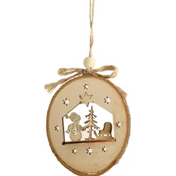 The Christmas Shop Snowman In Log| Wood