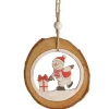 The Christmas Shop Snowman With Parcel In Log| Wood|Characters