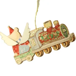 The Christmas Shop Teddy On Train| Wood|Other Colours