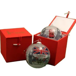 The Christmas Shop Union Jack Glass Bauble| London|Glass