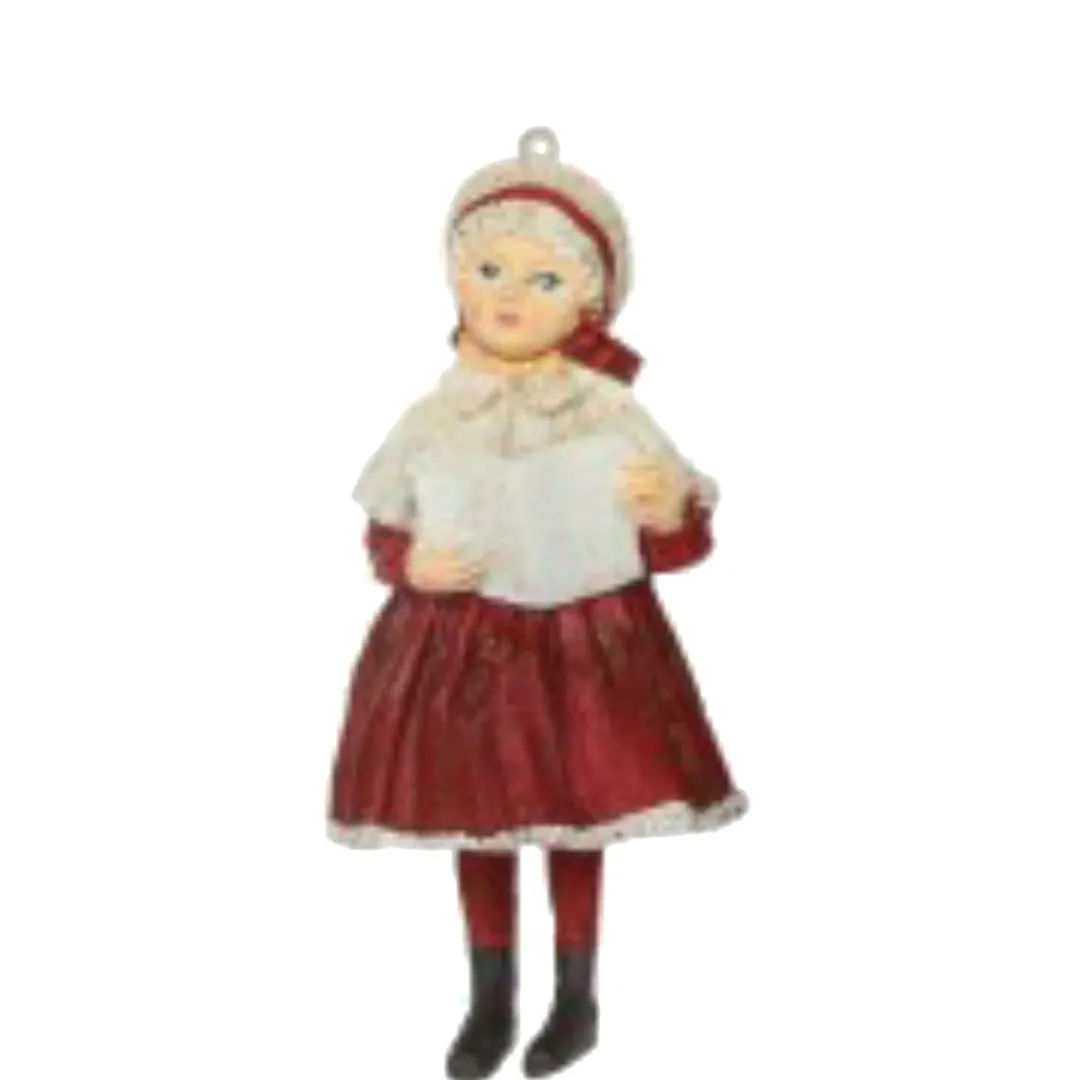 The Christmas Shop Victorian Girl With Hymn Sheet| Characters|Red Theme