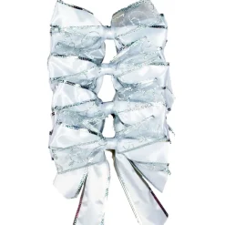 The Christmas Shop White Christmas Tree Bows| Bows|Silver & White Theme