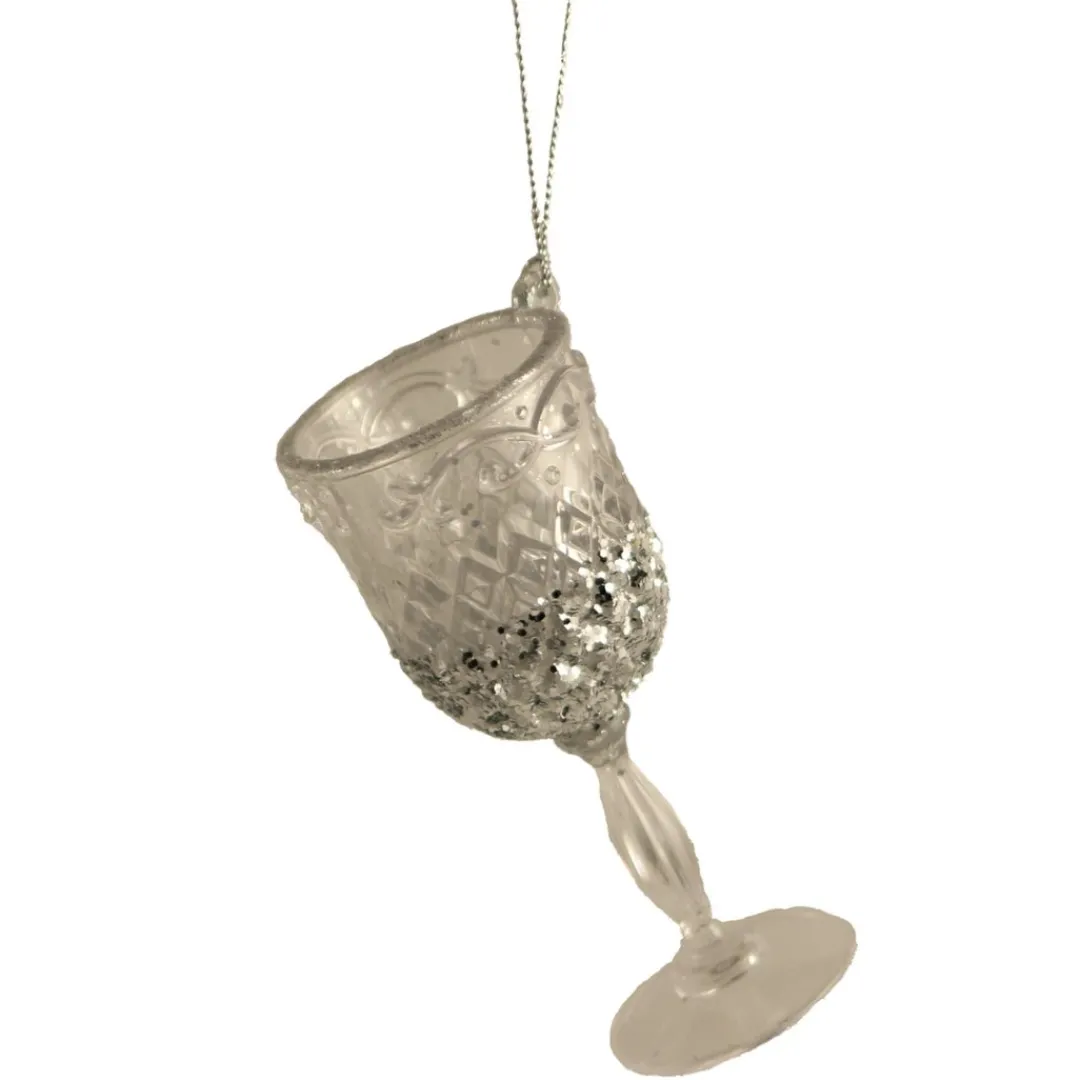 The Christmas Shop Wine Glass| Silver & White Theme