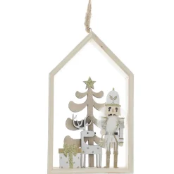 The Christmas Shop Wood Frame Trim| Wood|Silver & White Theme