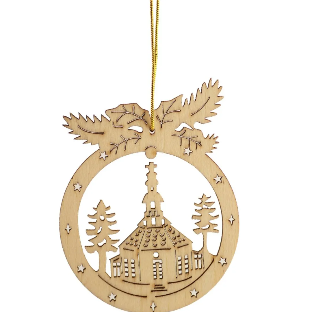 The Christmas Shop Wood Ring With Church| Wood