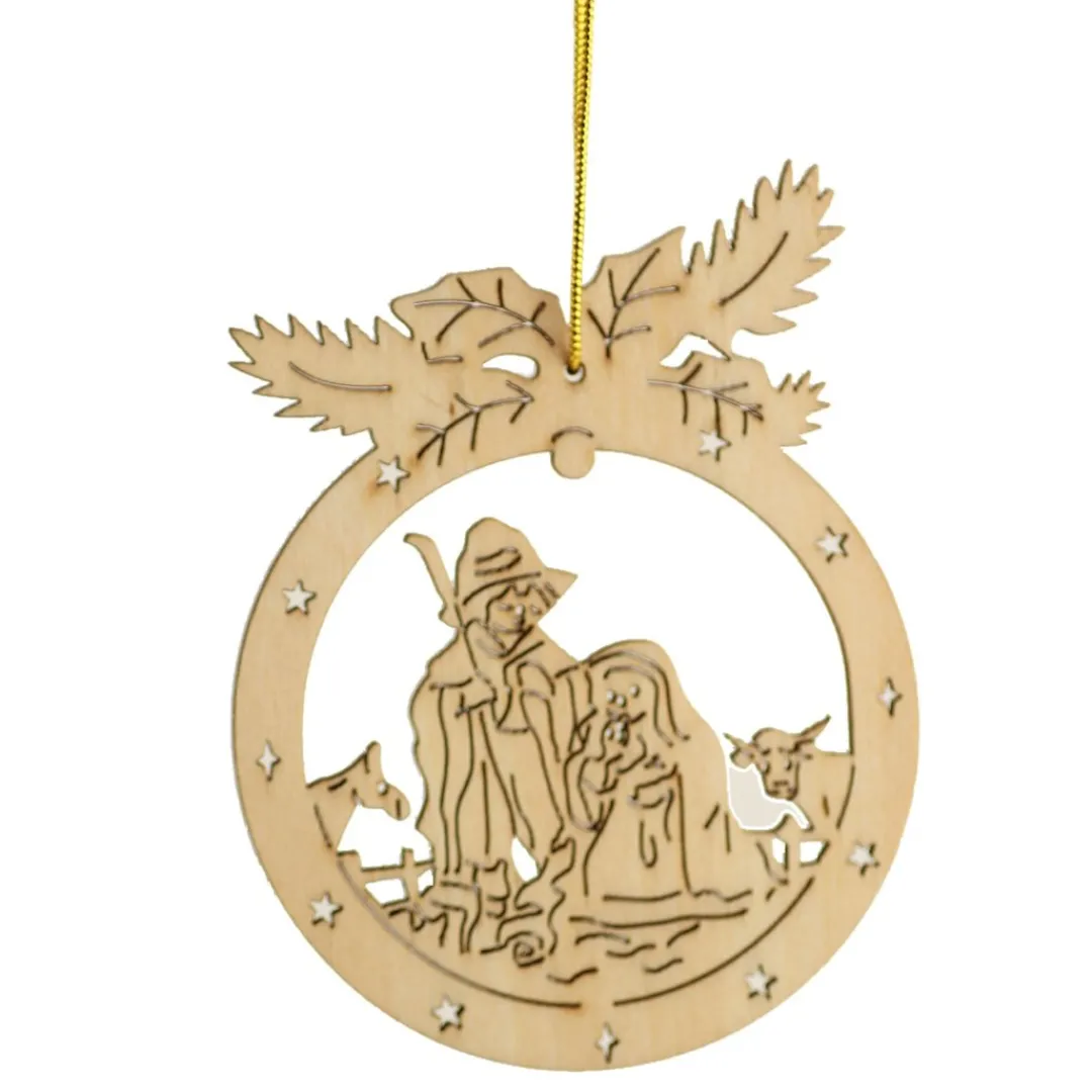 The Christmas Shop Wood Ring With Joseph & Mary| Wood