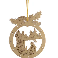 The Christmas Shop Wood Ring With Nativity Scene| Wood