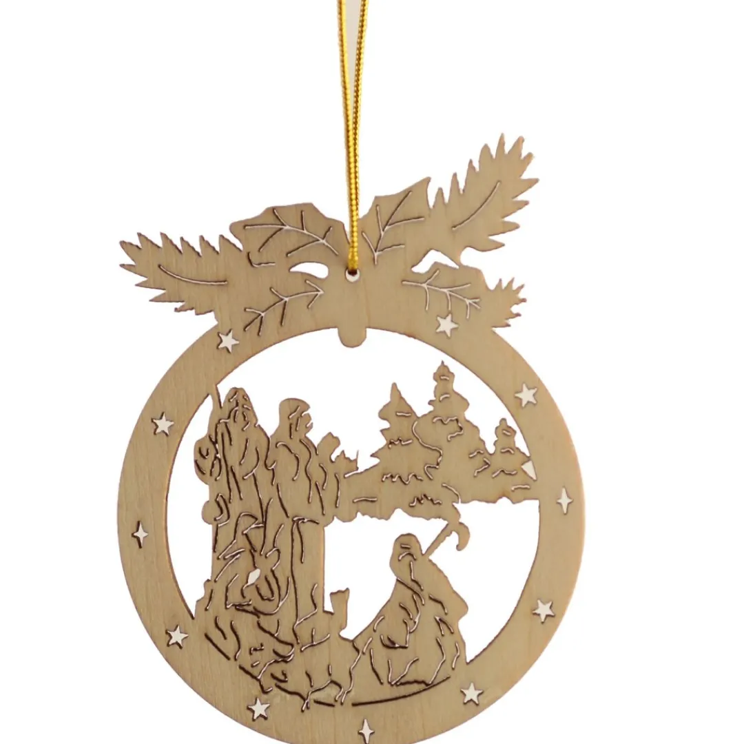 The Christmas Shop Wood Ring With Nativity Scene| Wood