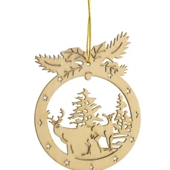 The Christmas Shop Wood Ring With Reindeers| Wood