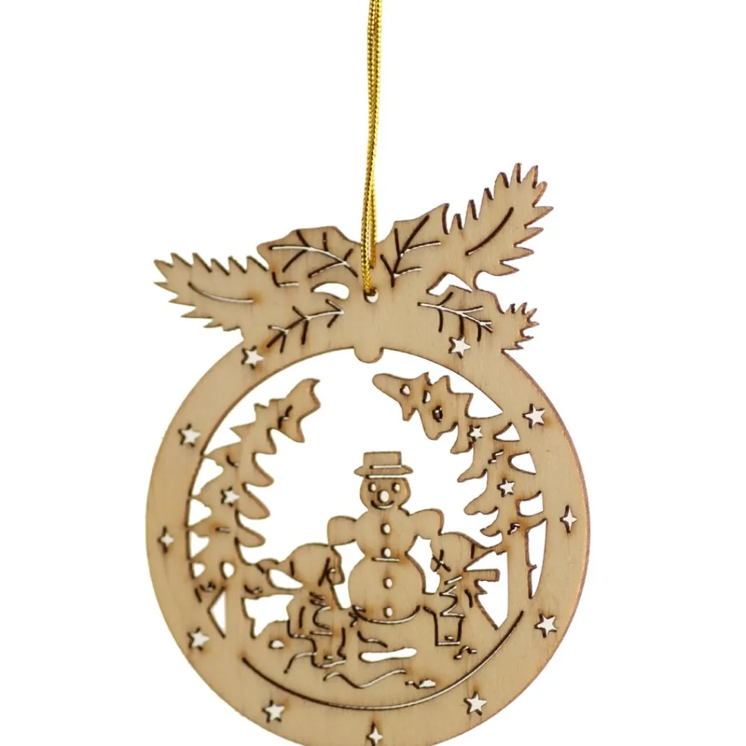The Christmas Shop Wood Ring With Snowman, Kids & Trees| Wood