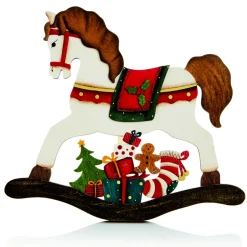 The Christmas Shop Wood Rocking Horse| Wooden Ornaments