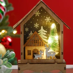 The Christmas Shop Wood Scene| Wooden Ornaments
